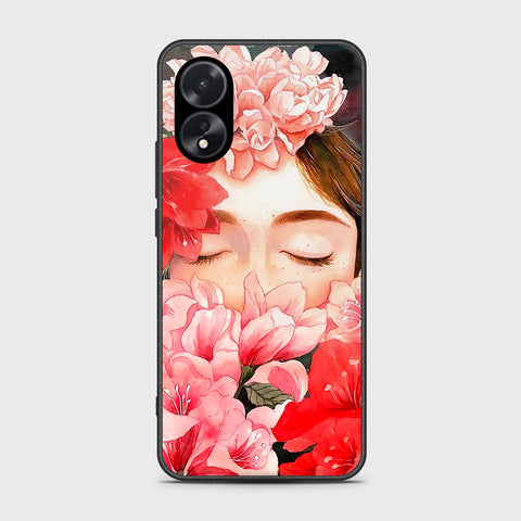 Oppo A38 Cover- Floral Series - HQ Ultra Shine Premium Infinity Glass Soft Silicon Borders Case