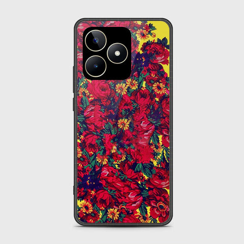 Realme C51 Cover- Floral Series - HQ Ultra Shine Premium Infinity Glass Soft Silicon Borders Case