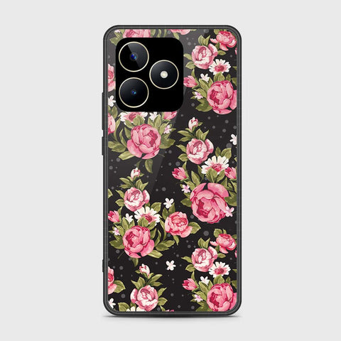 Realme C51 Cover- Floral Series - HQ Ultra Shine Premium Infinity Glass Soft Silicon Borders Case