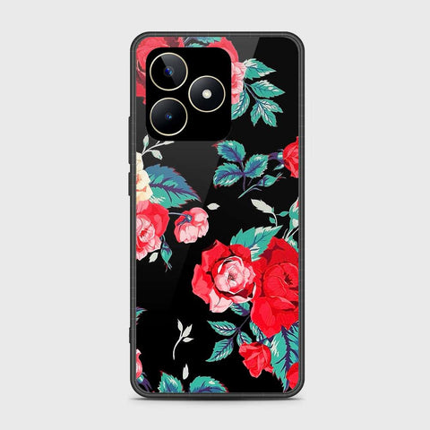 Realme C51 Cover- Floral Series - HQ Ultra Shine Premium Infinity Glass Soft Silicon Borders Case