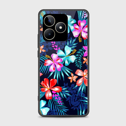 Realme C51 Cover- Floral Series - HQ Ultra Shine Premium Infinity Glass Soft Silicon Borders Case