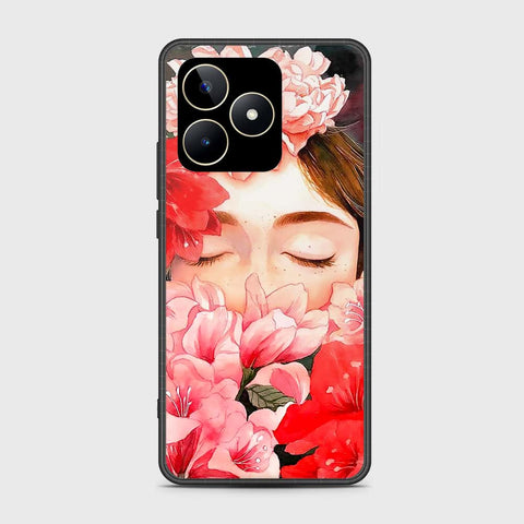 Realme C51 Cover- Floral Series - HQ Ultra Shine Premium Infinity Glass Soft Silicon Borders Case