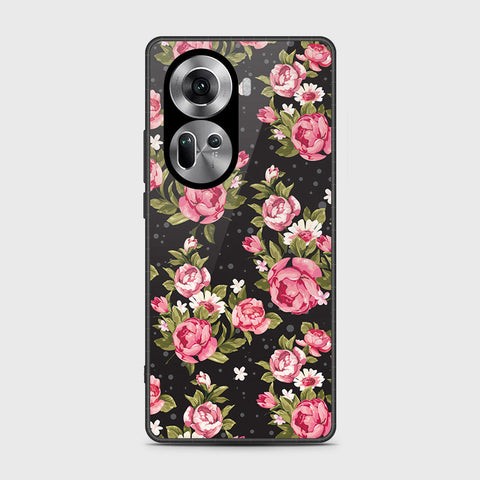 Oppo Reno 11 5G Cover- Floral Series - HQ Ultra Shine Premium Infinity Glass Soft Silicon Borders Case