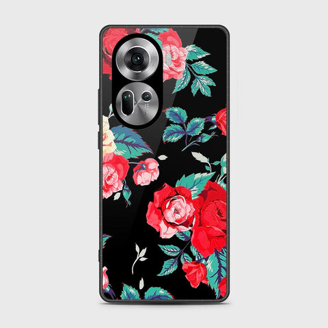 Oppo Reno 11 5G Cover- Floral Series - HQ Ultra Shine Premium Infinity Glass Soft Silicon Borders Case