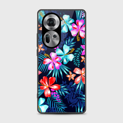 Oppo Reno 11 5G Cover- Floral Series - HQ Ultra Shine Premium Infinity Glass Soft Silicon Borders Case