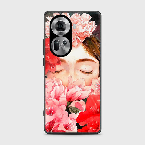 Oppo Reno 11 5G Cover- Floral Series - HQ Ultra Shine Premium Infinity Glass Soft Silicon Borders Case