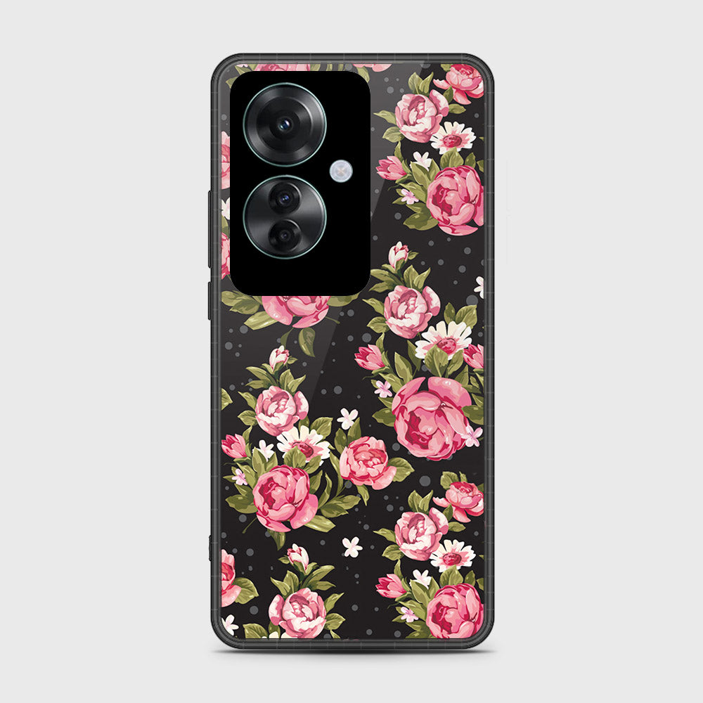 Oppo Reno 11F 5G Cover- Floral Series - HQ Ultra Shine Premium Infinity Glass Soft Silicon Borders Case (Fast Delivery)