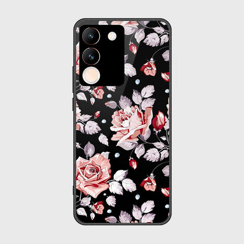 Vivo Y200 Cover- Floral Series - HQ Ultra Shine Premium Infinity Glass Soft Silicon Borders Case