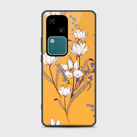 Vivo V30 Cover- Floral Series - HQ Ultra Shine Premium Infinity Glass Soft Silicon Borders Case