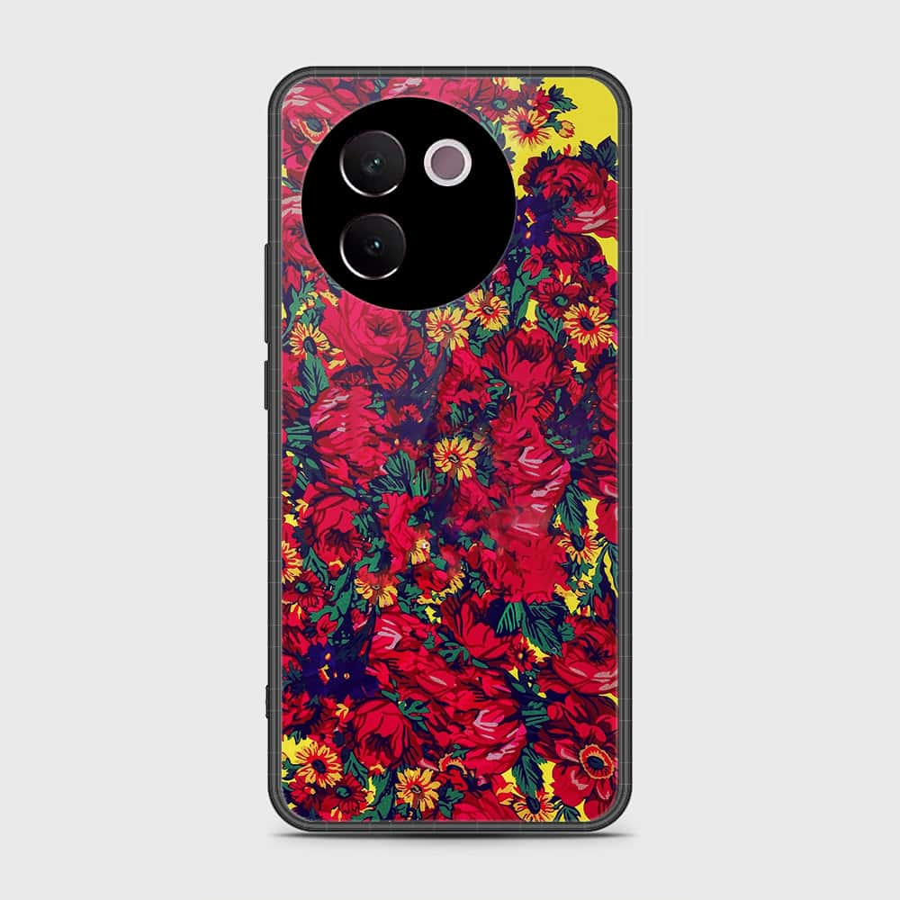 Vivo V30e Cover- Floral Series - HQ Ultra Shine Premium Infinity Glass Soft Silicon Borders Case