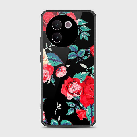 Vivo V30e Cover- Floral Series - HQ Ultra Shine Premium Infinity Glass Soft Silicon Borders Case