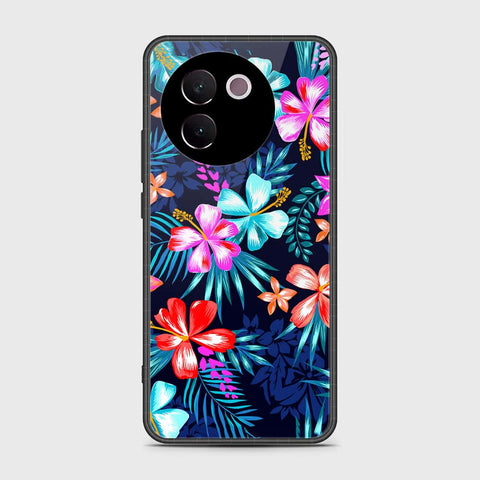 Vivo V30e Cover- Floral Series - HQ Ultra Shine Premium Infinity Glass Soft Silicon Borders Case