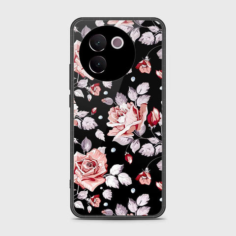 Vivo V30e Cover- Floral Series - HQ Ultra Shine Premium Infinity Glass Soft Silicon Borders Case