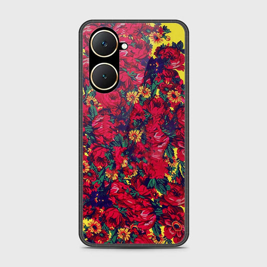 Vivo Y18 Cover- Floral Series - HQ Ultra Shine Premium Infinity Glass Soft Silicon Borders Case