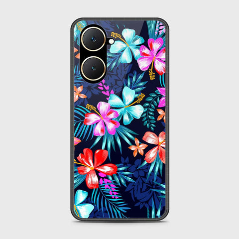 Vivo Y03 Cover- Floral Series - HQ Ultra Shine Premium Infinity Glass Soft Silicon Borders Case