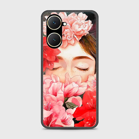 Vivo Y18 Cover- Floral Series - HQ Ultra Shine Premium Infinity Glass Soft Silicon Borders Case