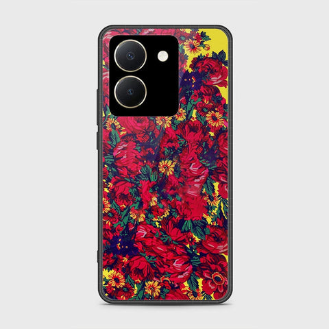 Vivo Y36 4G Cover- Floral Series - HQ Ultra Shine Premium Infinity Glass Soft Silicon Borders Case(Fast Delivery)