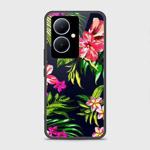 Vivo Y78 Cover - Floral Series - HQ Ultra Shine Premium Infinity Glass Soft Silicon Borders Case