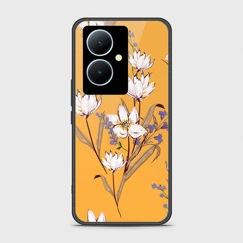 Vivo Y78 Cover - Floral Series - HQ Ultra Shine Premium Infinity Glass Soft Silicon Borders Case