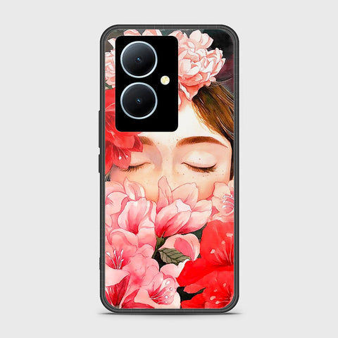 Vivo Y78 Cover - Floral Series - HQ Ultra Shine Premium Infinity Glass Soft Silicon Borders Case