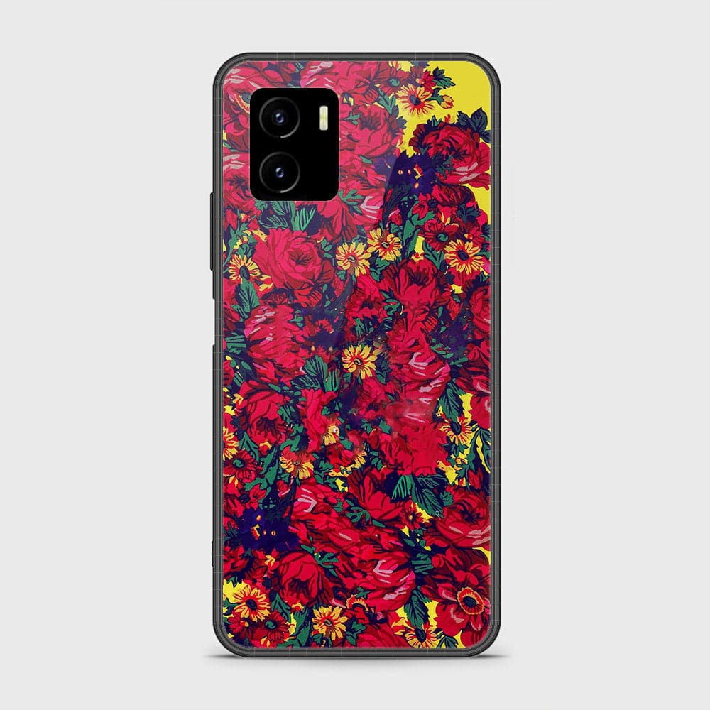 Vivo Y15a Cover - Floral Series - D7 - HQ Ultra Shine Premium Infinity Glass Soft Silicon Borders Case ( Fast Delivery )