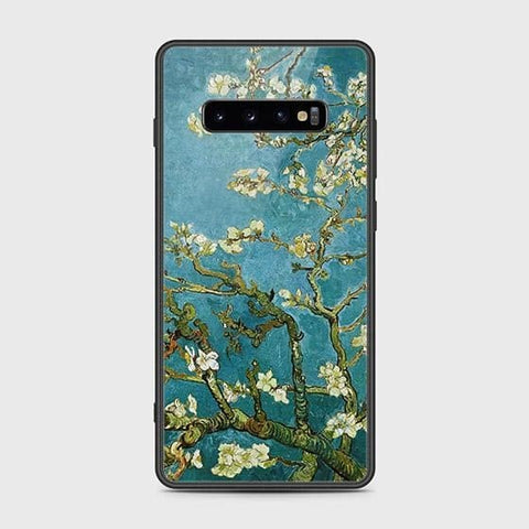 Samsung Galaxy S10 Plus Cover - Floral Series 2 - HQ Ultra Shine Premium Infinity Glass Soft Silicon Borders Case (Fast Delivery)