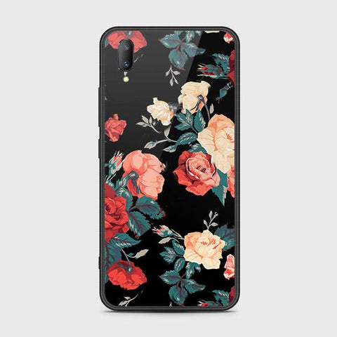 Vivo V11 Cover - Floral Series 2 - HQ Ultra Shine Premium Infinity Glass Soft Silicon Borders Case