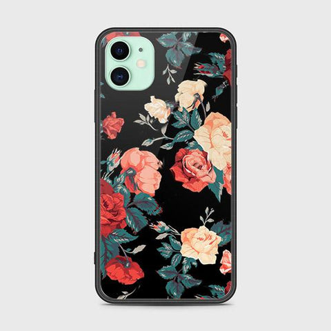 iPhone 11 Cover - Floral Series 2 - HQ Ultra Shine Premium Infinity Glass Soft Silicon Borders Case