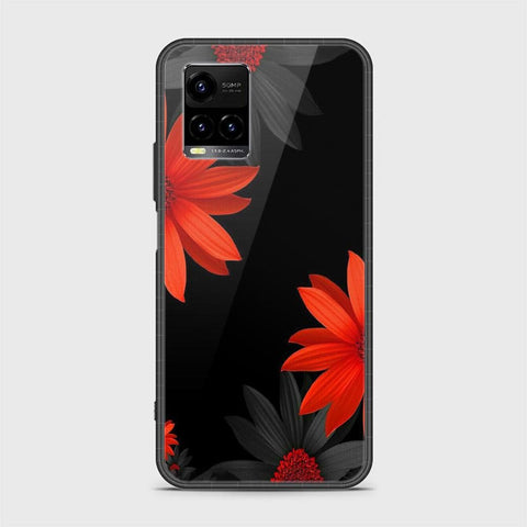 Vivo Y21 Cover - Floral Series 2 - D23 -HQ Ultra Shine Premium Infinity Glass Soft Silicon Borders Case ( Fast Delivery )