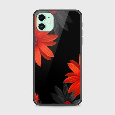 iPhone 11 Cover - Floral Series 2 - HQ Ultra Shine Premium Infinity Glass Soft Silicon Borders Case