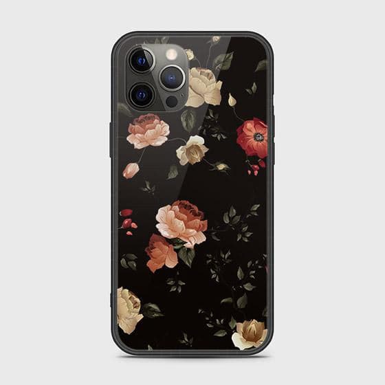 iPhone 12 Pro Max Cover - Floral Series 2 -D284  - HQ Ultra Shine Premium Infinity Glass Soft Silicon Borders Case ( Fast Delivery )