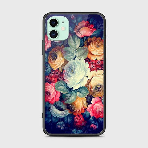 iPhone 11 Cover - Floral Series 2 - HQ Ultra Shine Premium Infinity Glass Soft Silicon Borders Case