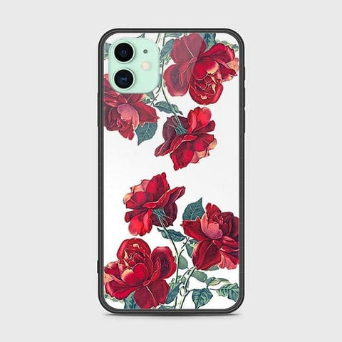 iPhone 11 Cover - Floral Series 2 - HQ Ultra Shine Premium Infinity Glass Soft Silicon Borders Case