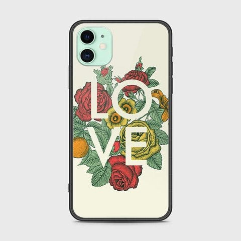 iPhone 11 Cover - Floral Series 2 - HQ Ultra Shine Premium Infinity Glass Soft Silicon Borders Case