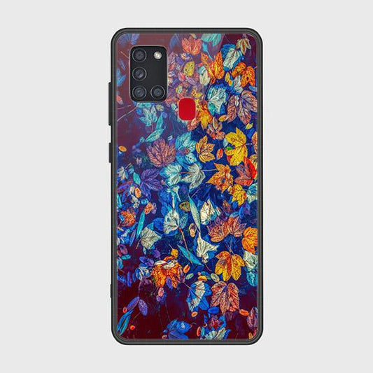 Samsung Galaxy A21s Cover - Design 57 - Floral Series 2 - HQ Ultra Shine Premium Infinity Glass Soft Silicon Borders Case (Fast Delivery)