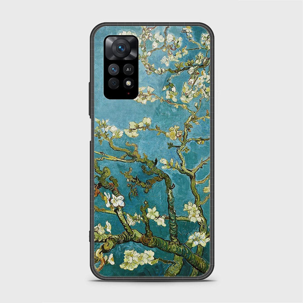 Xiaomi Redmi Note 11 Cover- Floral Series 2 - HQ Ultra Shine Premium Infinity Glass Soft Silicon Borders Case ( Fast Delivery )