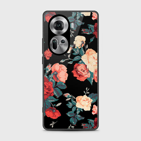 Oppo Reno 11 5G Cover- Floral Series 2 - HQ Ultra Shine Premium Infinity Glass Soft Silicon Borders Case