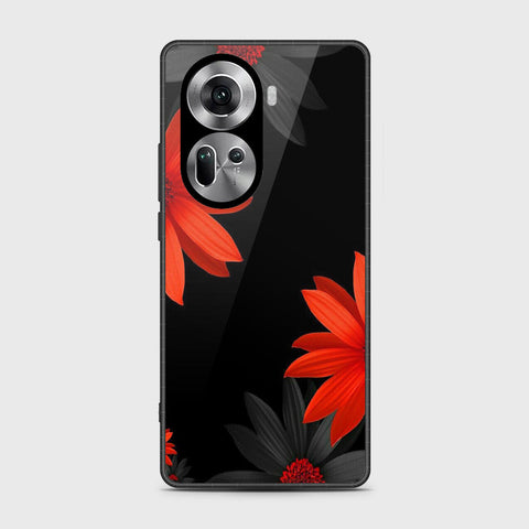 Oppo Reno 11 5G Cover- Floral Series 2 - HQ Ultra Shine Premium Infinity Glass Soft Silicon Borders Case