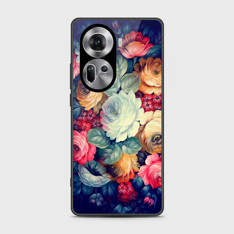 Oppo Reno 11 5G Cover- Floral Series 2 - HQ Ultra Shine Premium Infinity Glass Soft Silicon Borders Case