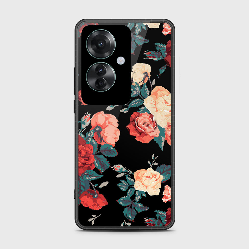 Oppo Reno 11F 5G Cover- Floral Series 2 - HQ Ultra Shine Premium Infinity Glass Soft Silicon Borders Case (Fast Delivery) (A)