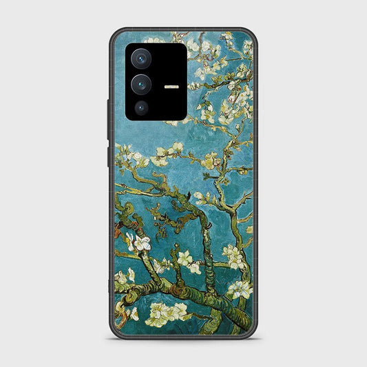 Vivo V23 5G Cover - Floral Series 2 - D50 - HQ Ultra Shine Premium Infinity Glass Soft Silicon Borders Case ( fast Delivery )