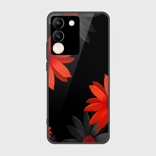 vivo V29e Cover- Floral Series 2 - HQ Ultra Shine Premium Infinity Glass Soft Silicon Borders Case (Fast Delivery) (SU)