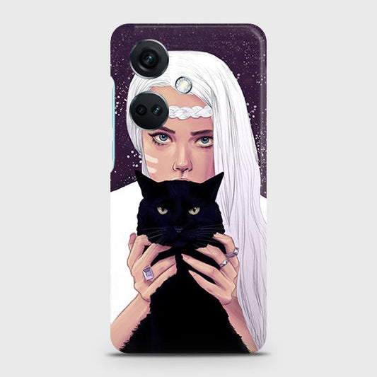 OnePlus Nord CE3 Cover - Trendy Wild Black Cat Printed Hard Case with Life Time Colors Guarantee
