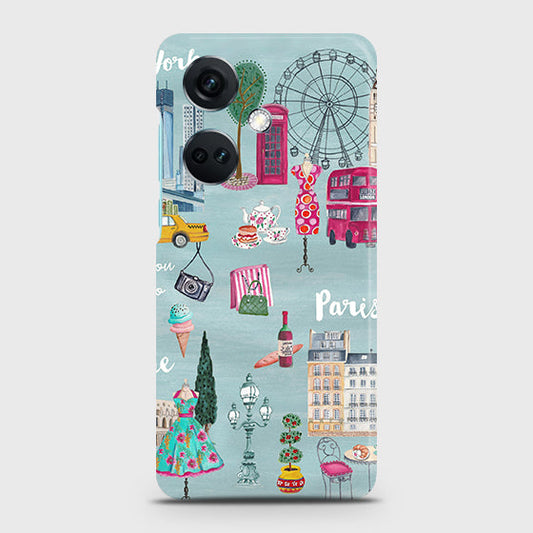 OnePlus Nord CE3 Cover - London, Paris, New York ModernPrinted Hard Case with Life Time Colors Guarantee