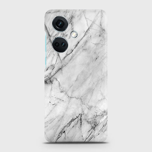 OnePlus Nord CE3 Cover - Trendy White Marble Printed Hard Case with Life Time Colors Guarantee
