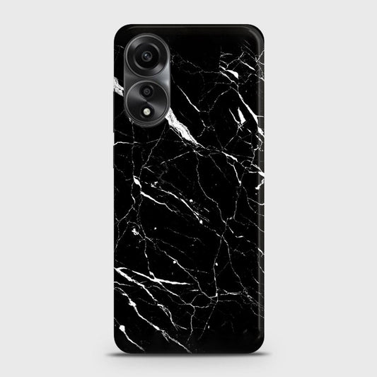 Oppo A58 4G Cover - Trendy Black Marble Printed Hard Case with Life Time Colors Guarantee