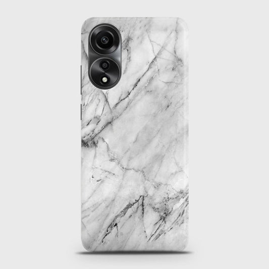 Oppo A58 4G Cover - Trendy White Marble Printed Hard Case with Life Time Colors Guarantee