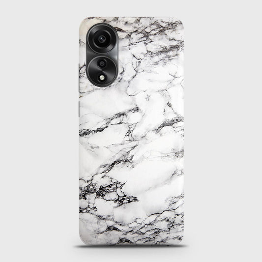 Oppo A58 4G Cover - Trendy White Floor Marble Printed Hard Case with Life Time Colors Guarantee (Fast Delivery) (A)