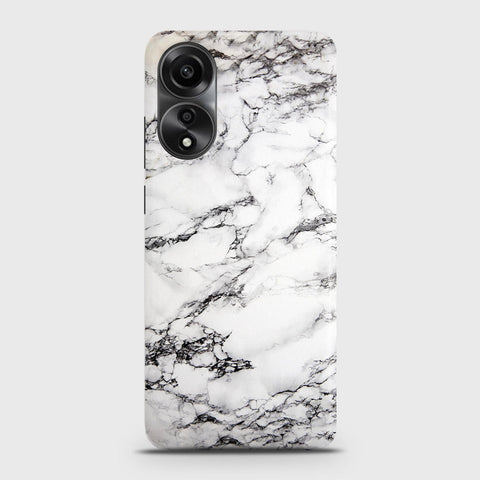 Oppo A58 4G Cover - Trendy White Floor Marble Printed Hard Case with Life Time Colors Guarantee