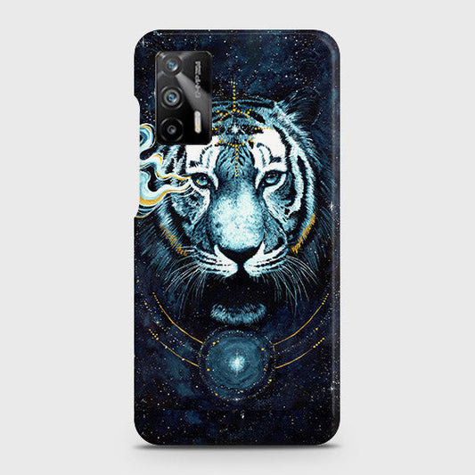 Realme Q3 Pro 5G Cover - Vintage Galaxy Tiger Printed Hard Case with Life Time Colors Guarantee